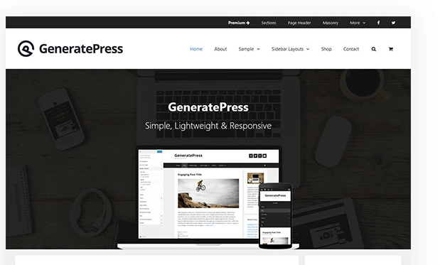 GeneratePress is one of the best themes for Elementor
