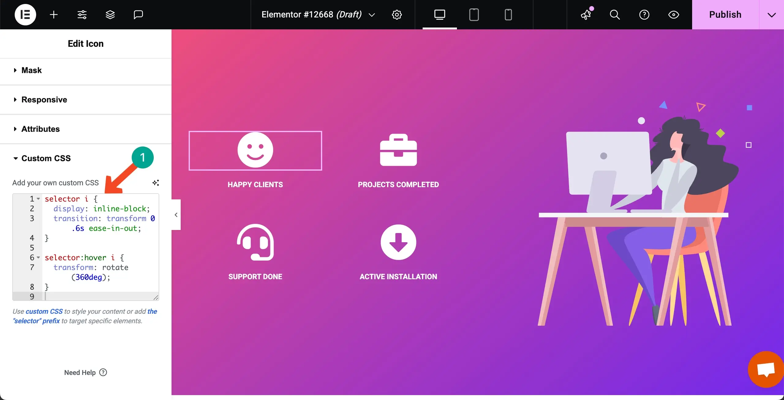 How to Add CSS Code Snippets in WordPress Using Elementor 6 Add the Custom CSS Code