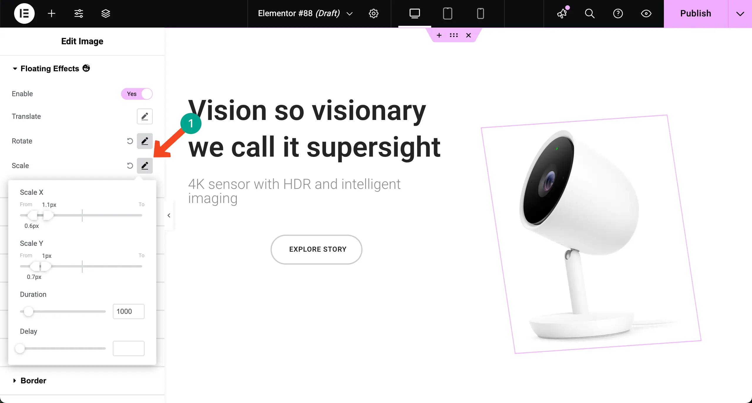 How to Add Elementor Floating Elements to WordPress (Step-by-Step Guide) 14 Adding Scaling Floating Effect