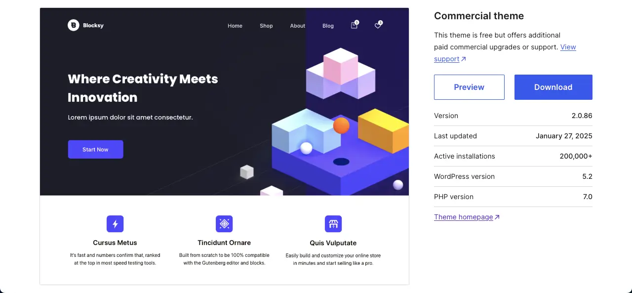 Blocksy theme for Elementor