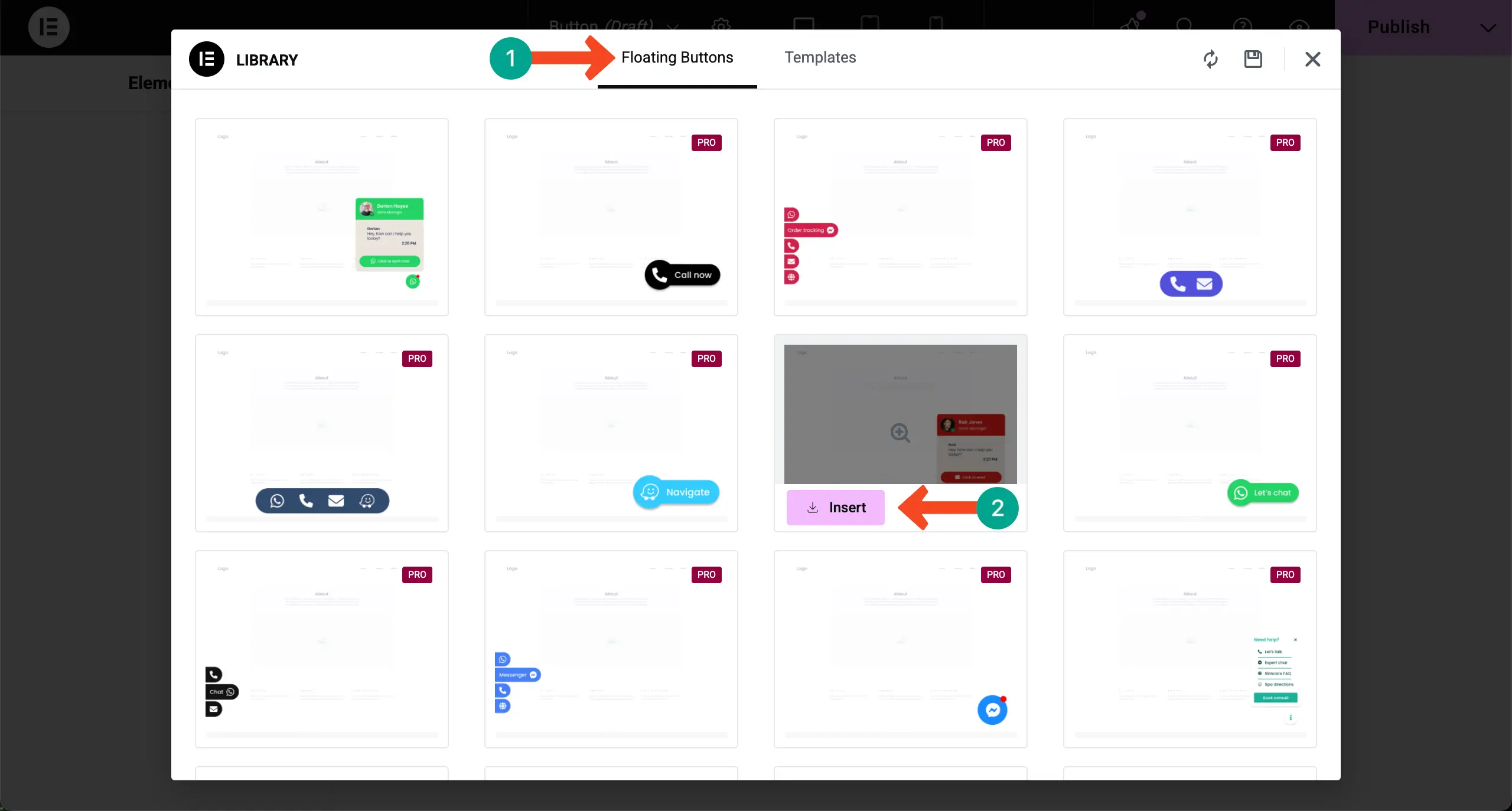 How to Add Elementor Floating Elements to WordPress (Step-by-Step Guide) 3 Choose a Template for the Floating Button