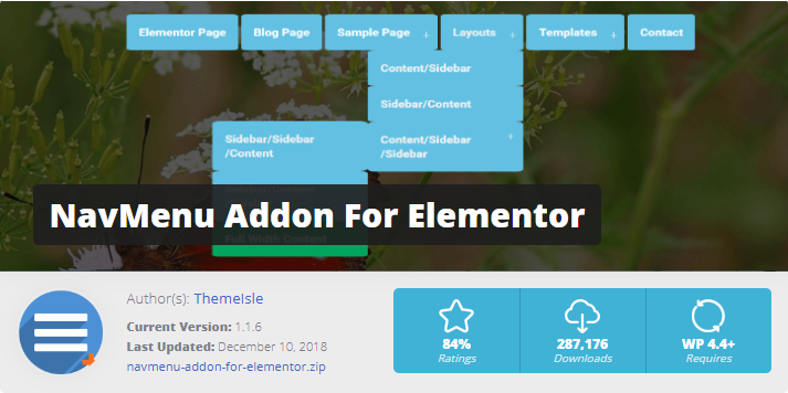 NavMenu add-ons for elementor