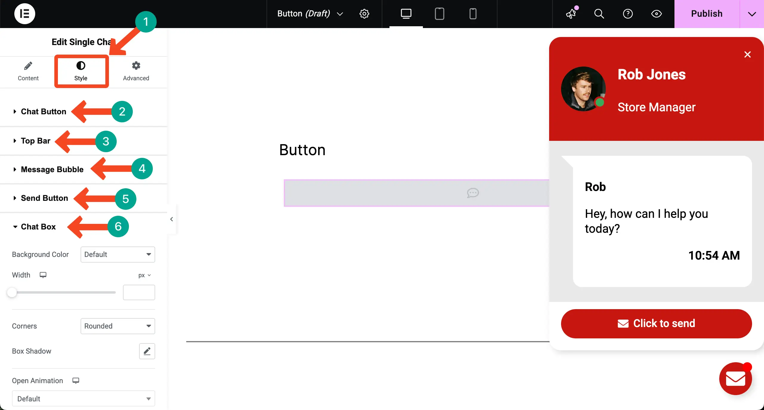 How to Add Elementor Floating Elements to WordPress (Step-by-Step Guide) 6 Stylize the floating button
