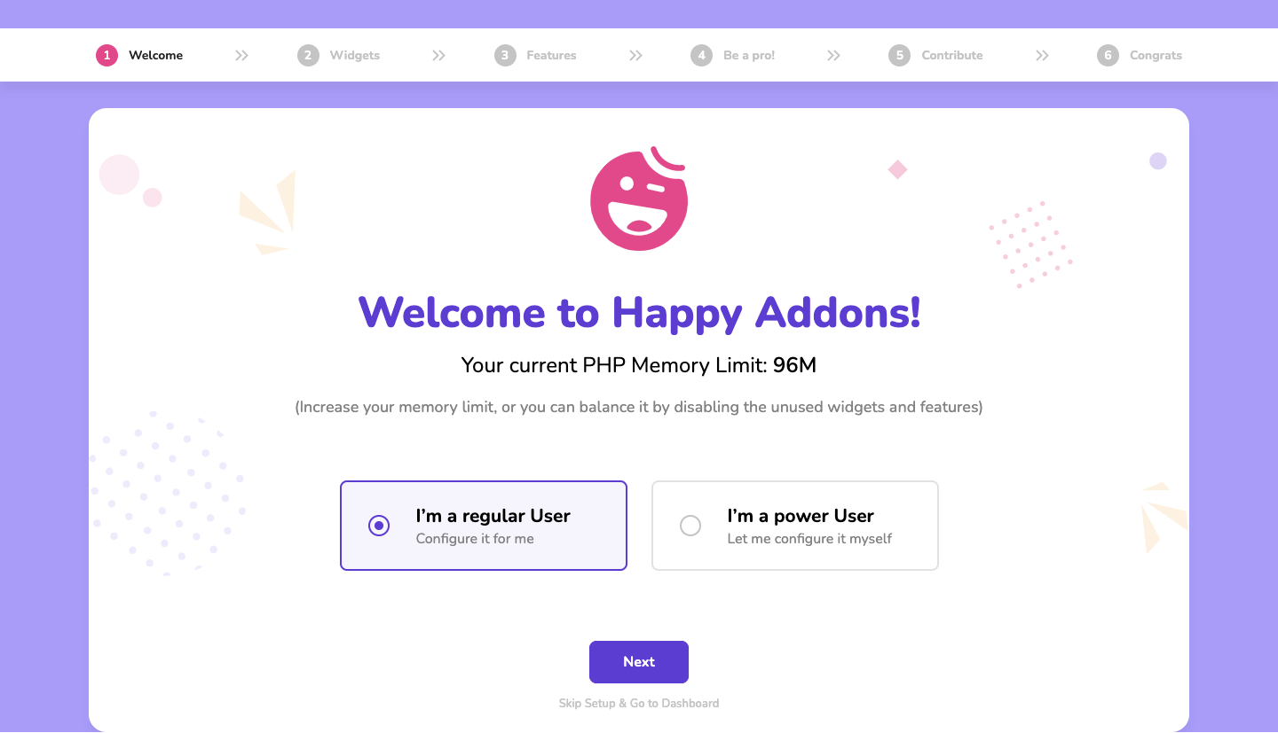 Welcome Happy Addons