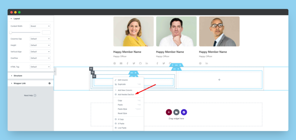 Nested Section Design Unlimited Section Nesting Feature - HappyAddons