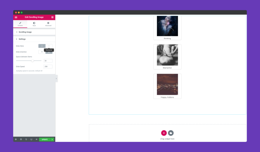 Scrolling Image - HappyAddons