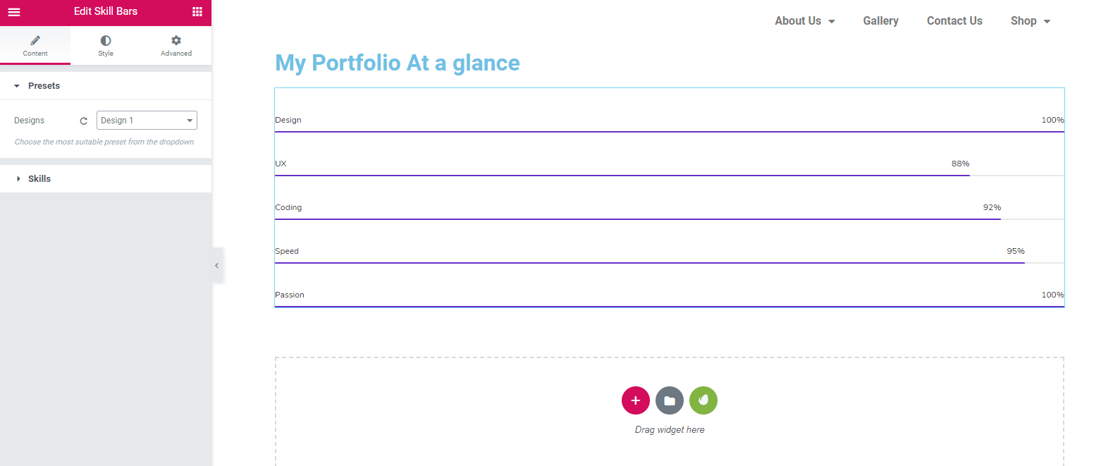 Animated Skill Bar