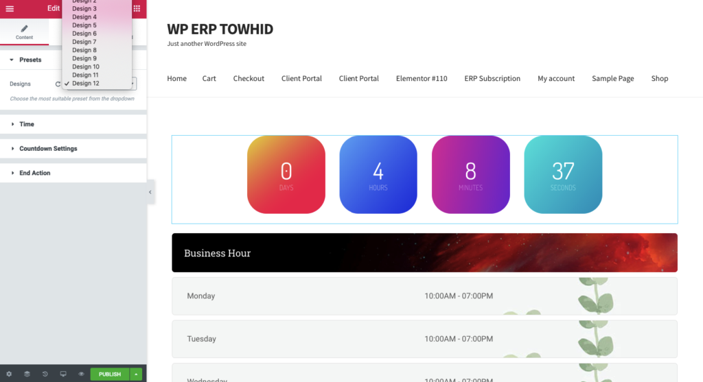 How to Showcase Your 'Business Hour' & 'Countdown' Widgets in WordPress Using Elementor 11 Elementor Countdown widget