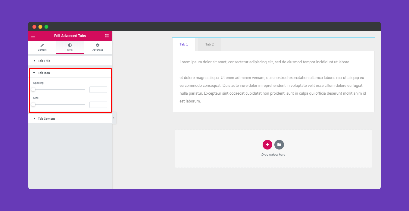 Modify the Advanced Tab Widget of Elementor