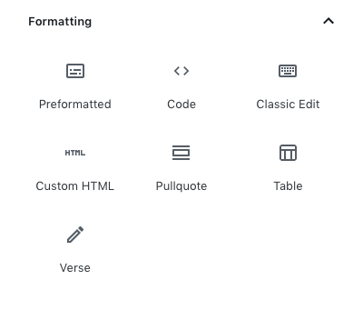 formatting blocks