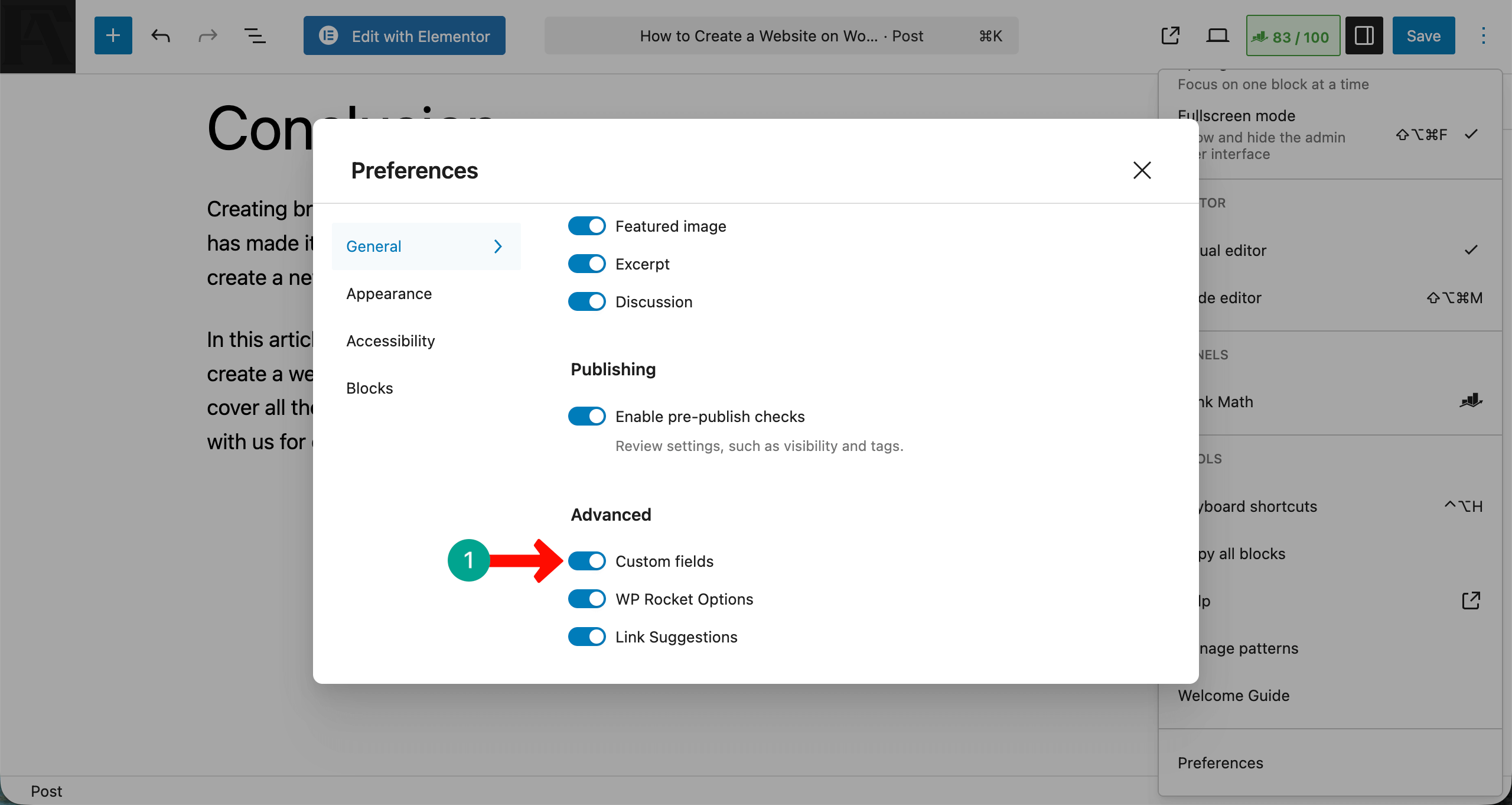 Post List 16 Enable custom fields