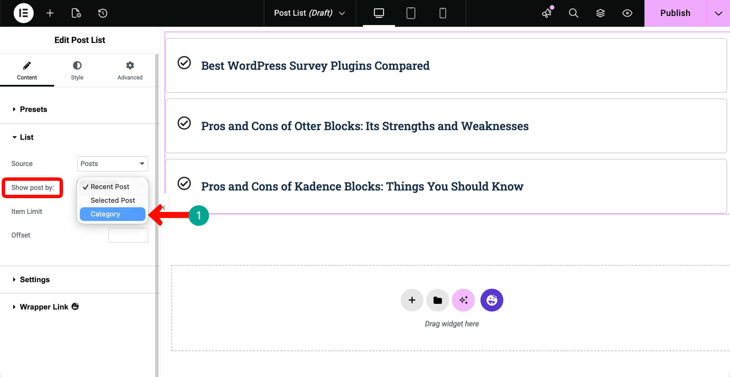 Post List 5 Show post by categories