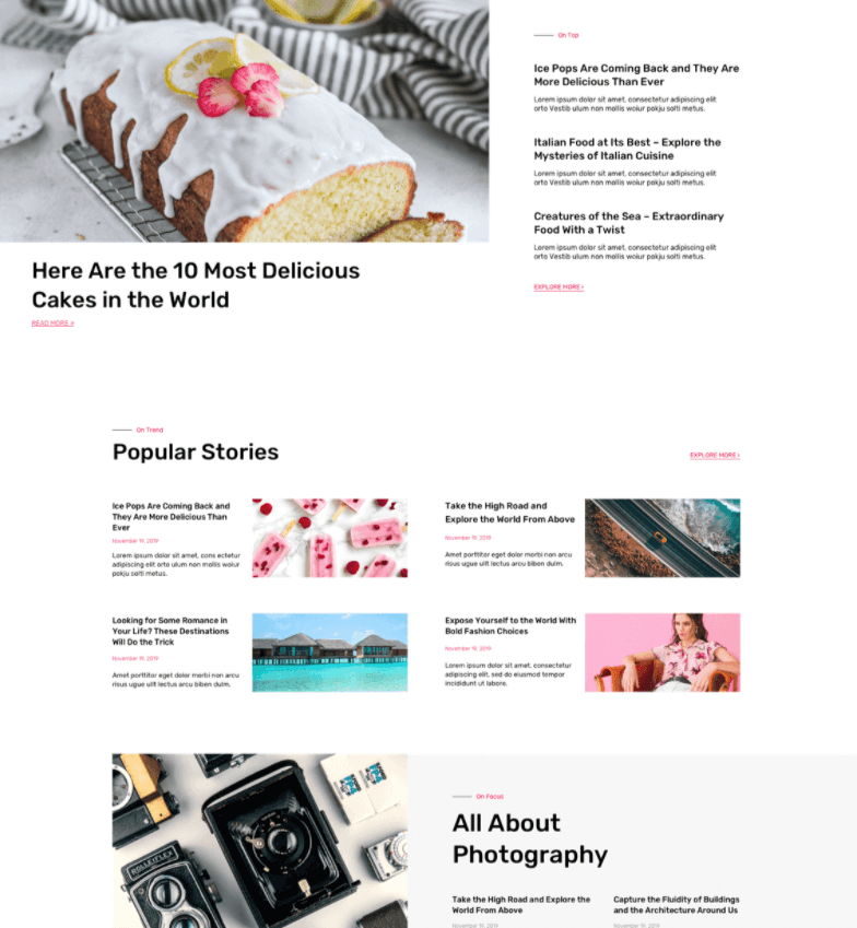 The Magazine Elementor Template