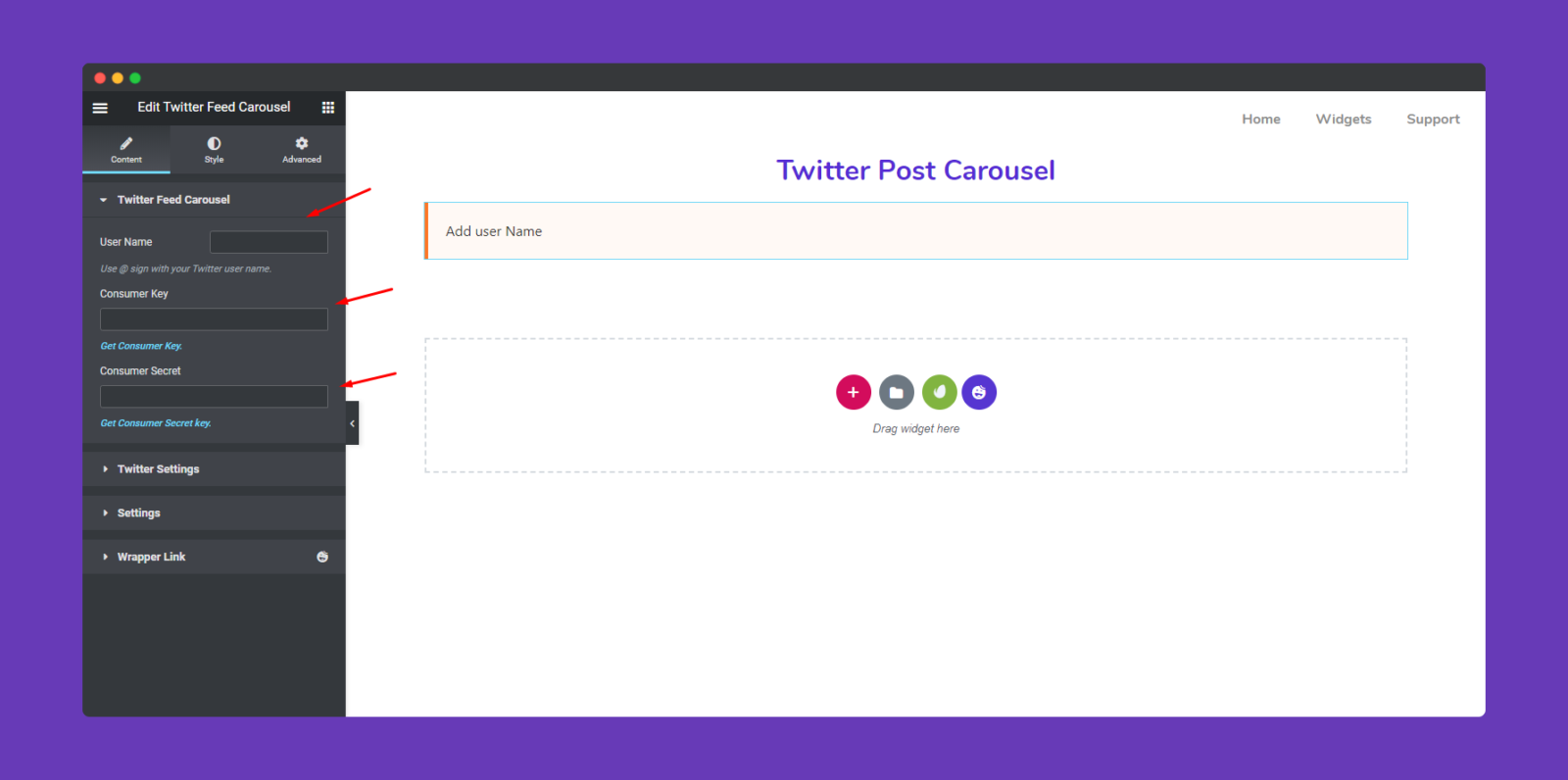 Twitter Feed Carousel Widget