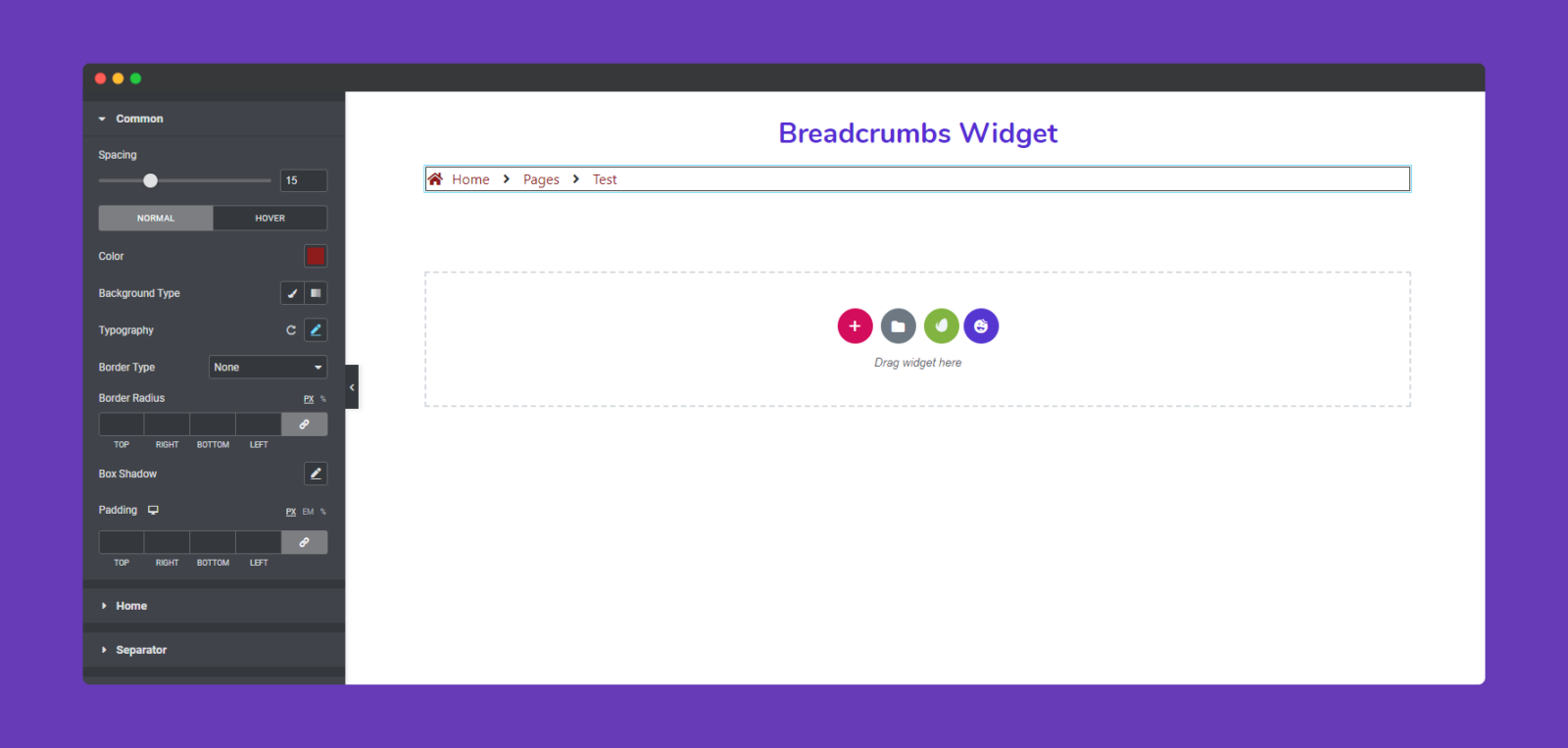 Breadcrumbs Widget