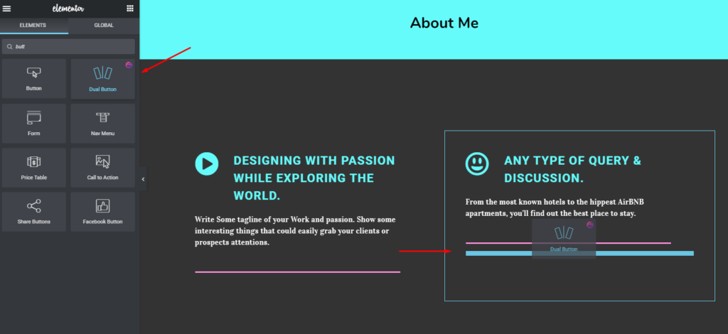 How to Create a Portfolio Website in WordPress with Elementor 11 Dual Button