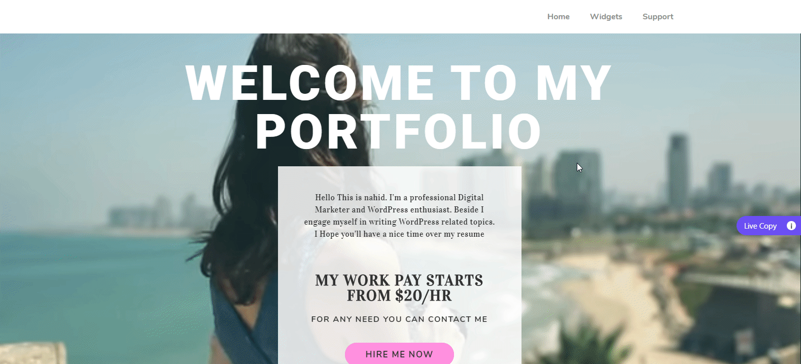 Final Preview of Your Personal Portfolio Website in WordPress