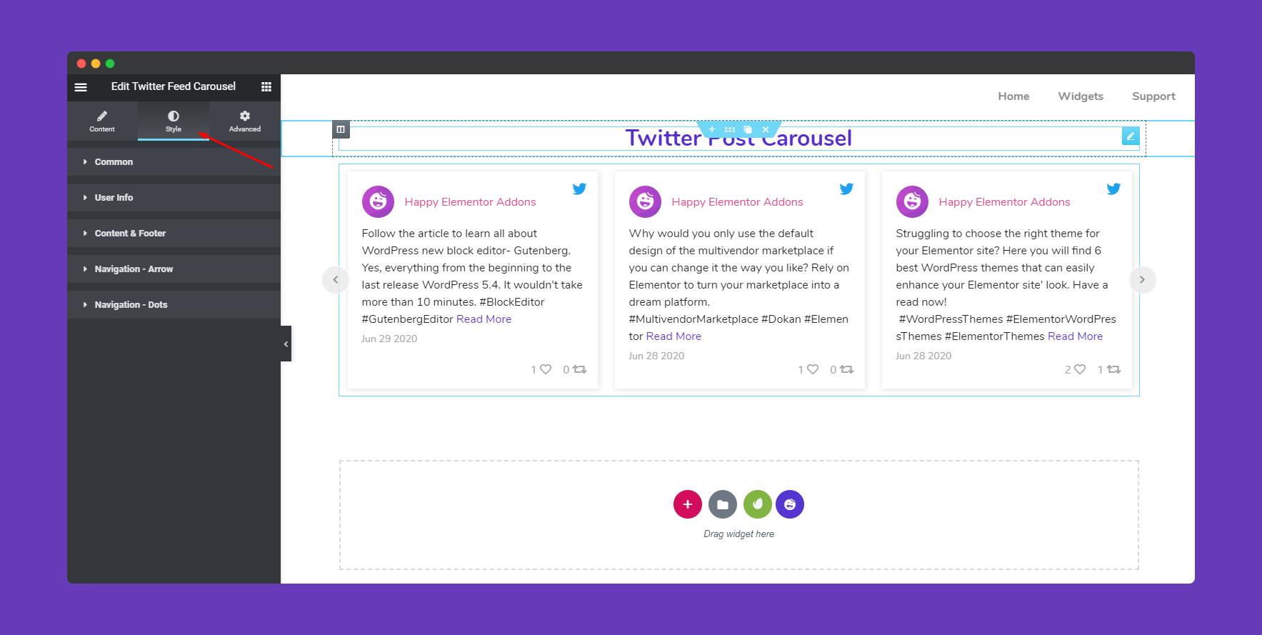 Stylize Twitter Feed Carousel Widget