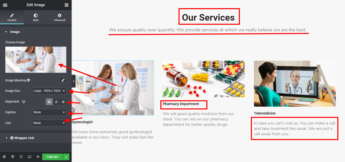 edit our service block