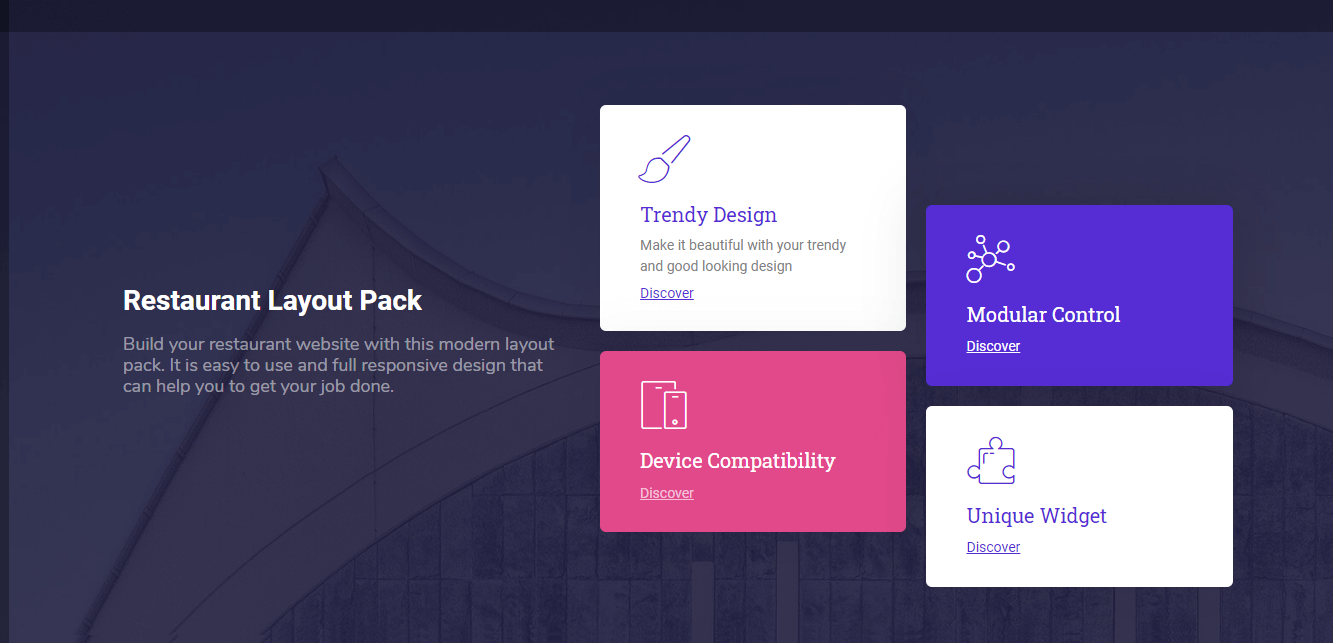 build feature as a website designing template 