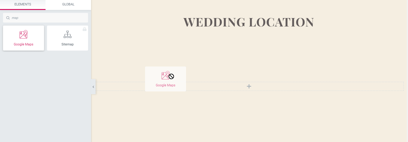 Add a Google map in your wedding website