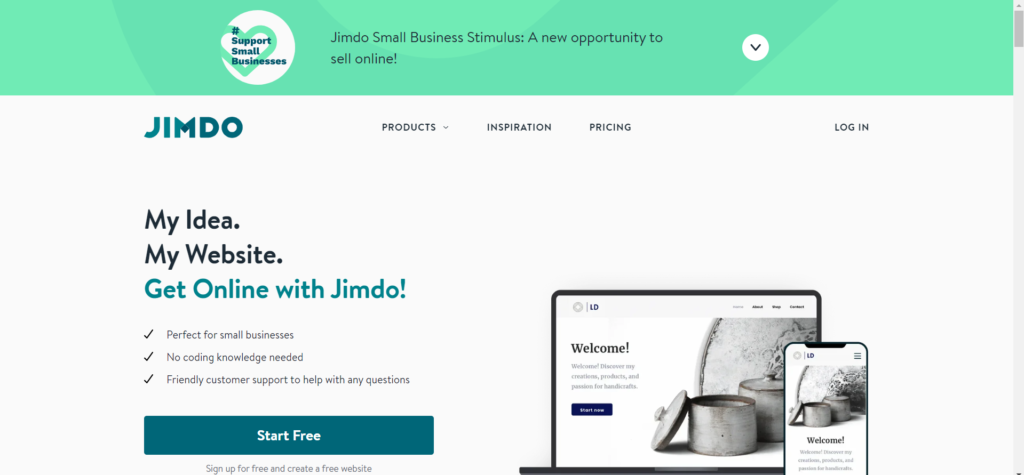 jimdo -  free website building software
