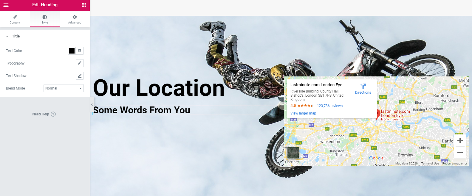 Add Google Map Widget