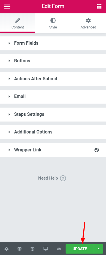 Step 8: Publishing the Elementor Contact Form