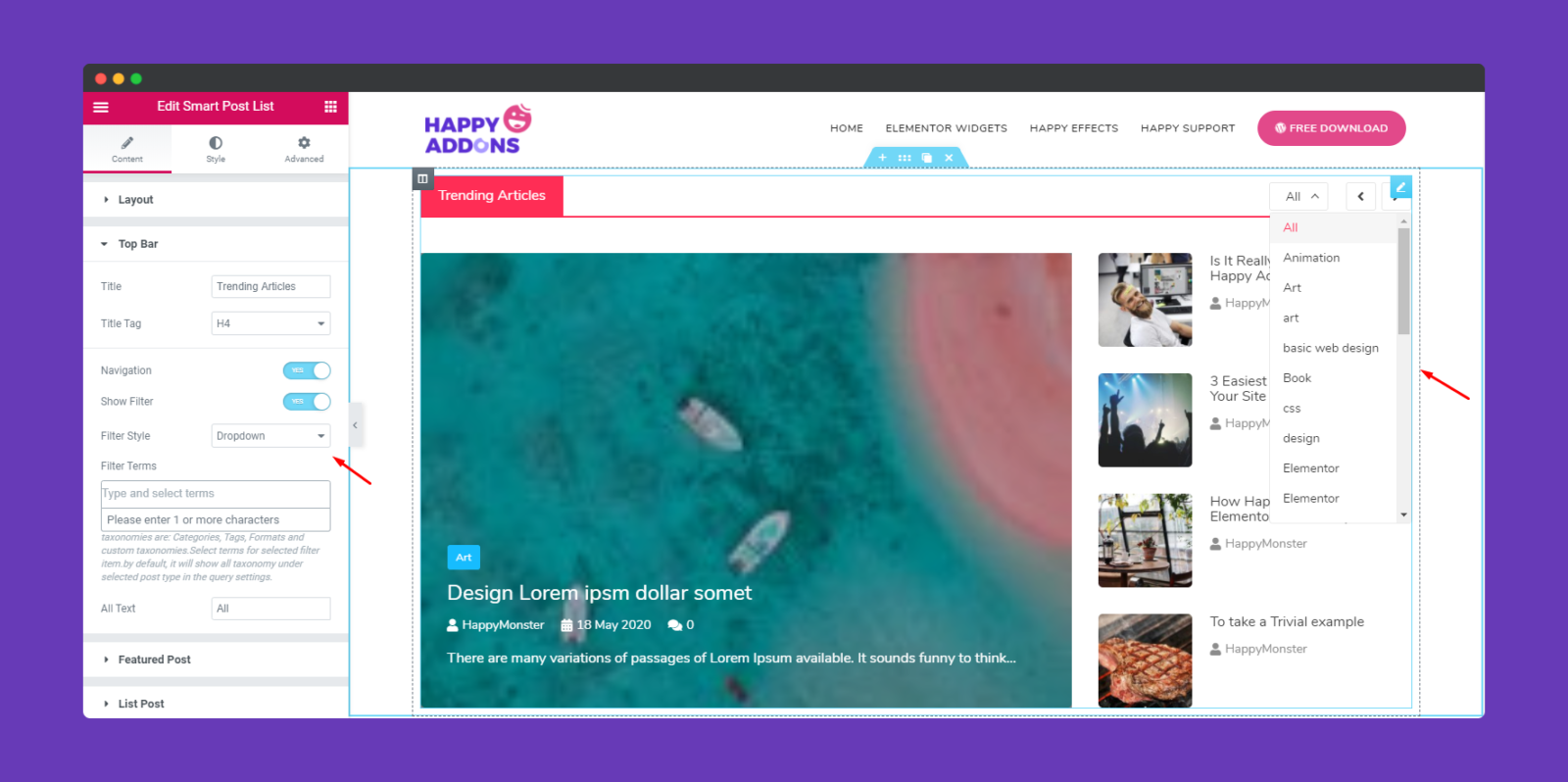 How To Use Smart Post List Widget - HappyAddons