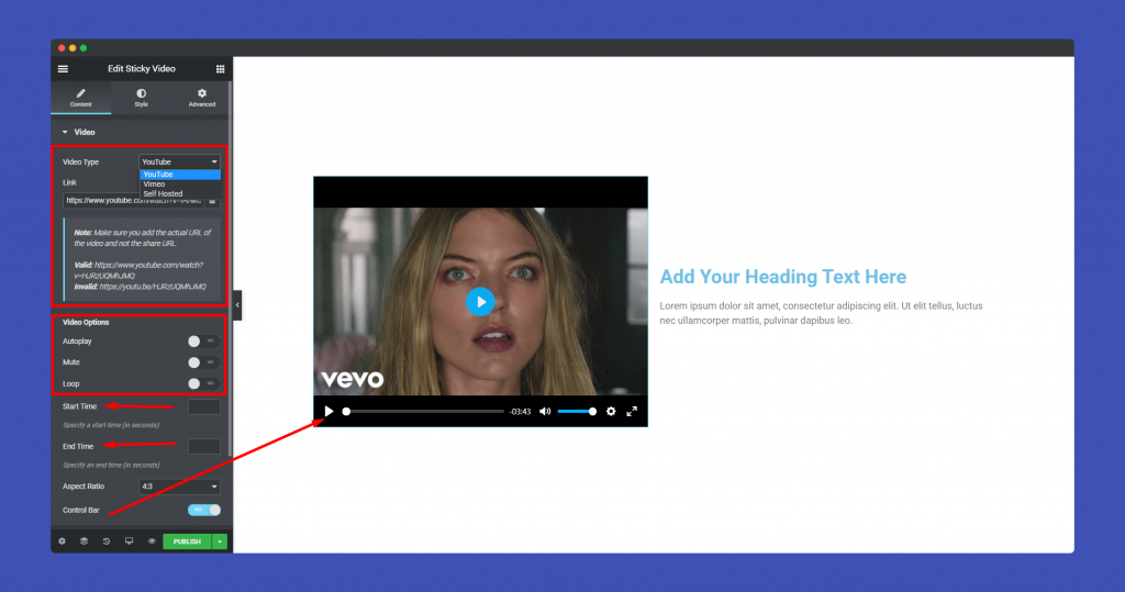video section