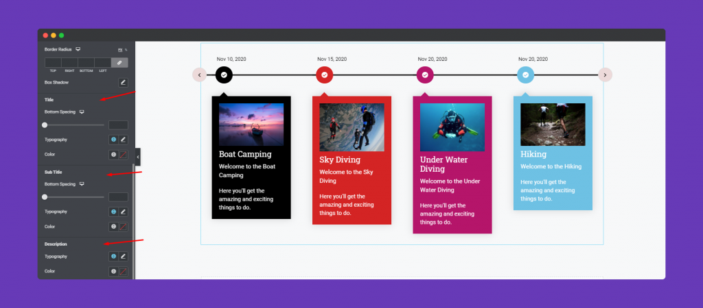 Horizontal Timeline Widget