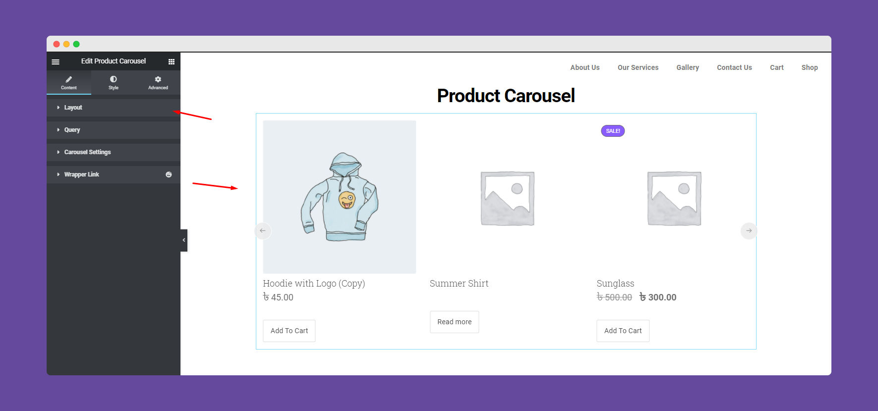 Product Carousel Widget of Happy Elementor Addons
