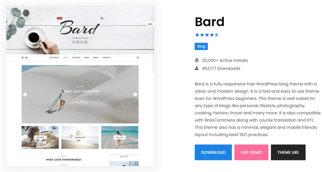  Bard- best free themes for Elementor