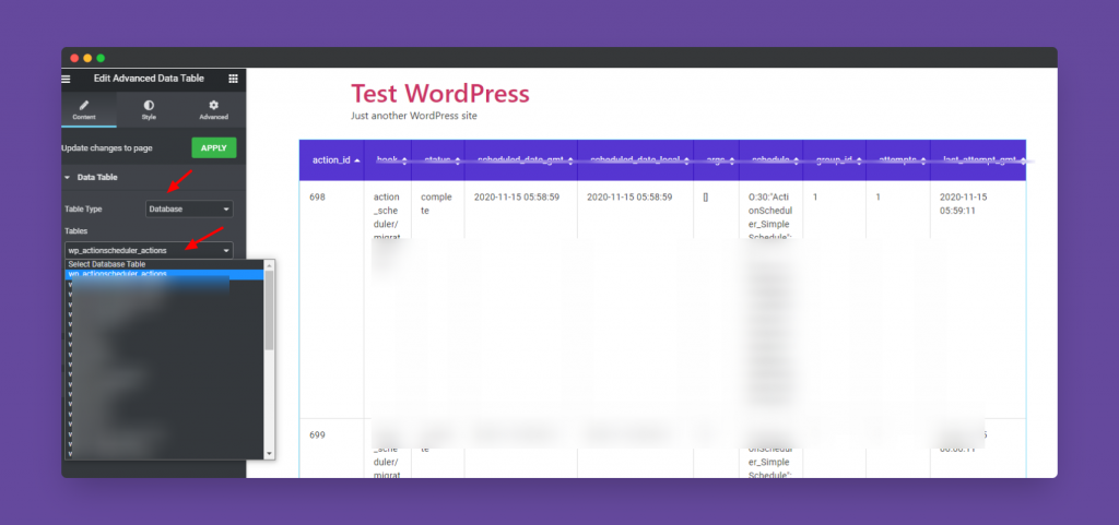 data modern ui table styles