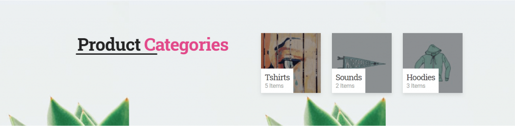 product categories designing eCommerce website