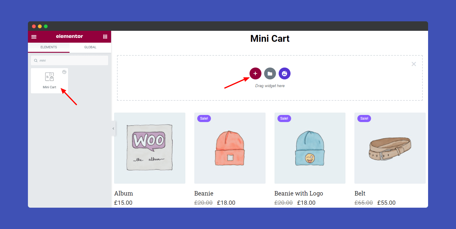 Add Happy Addons Mini Cart Widget