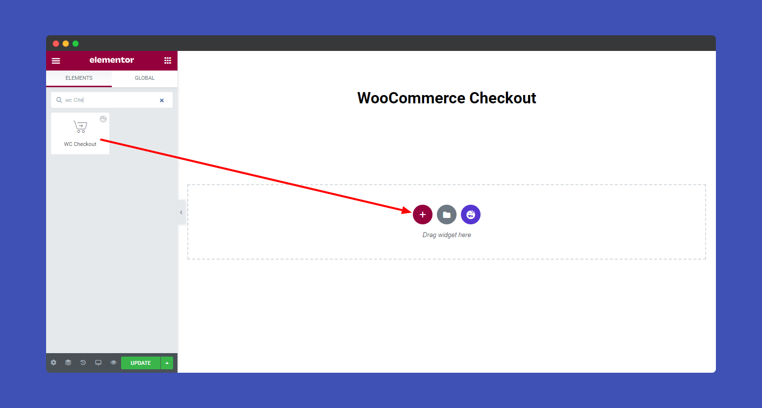 Add WooCommerce Checkout widget