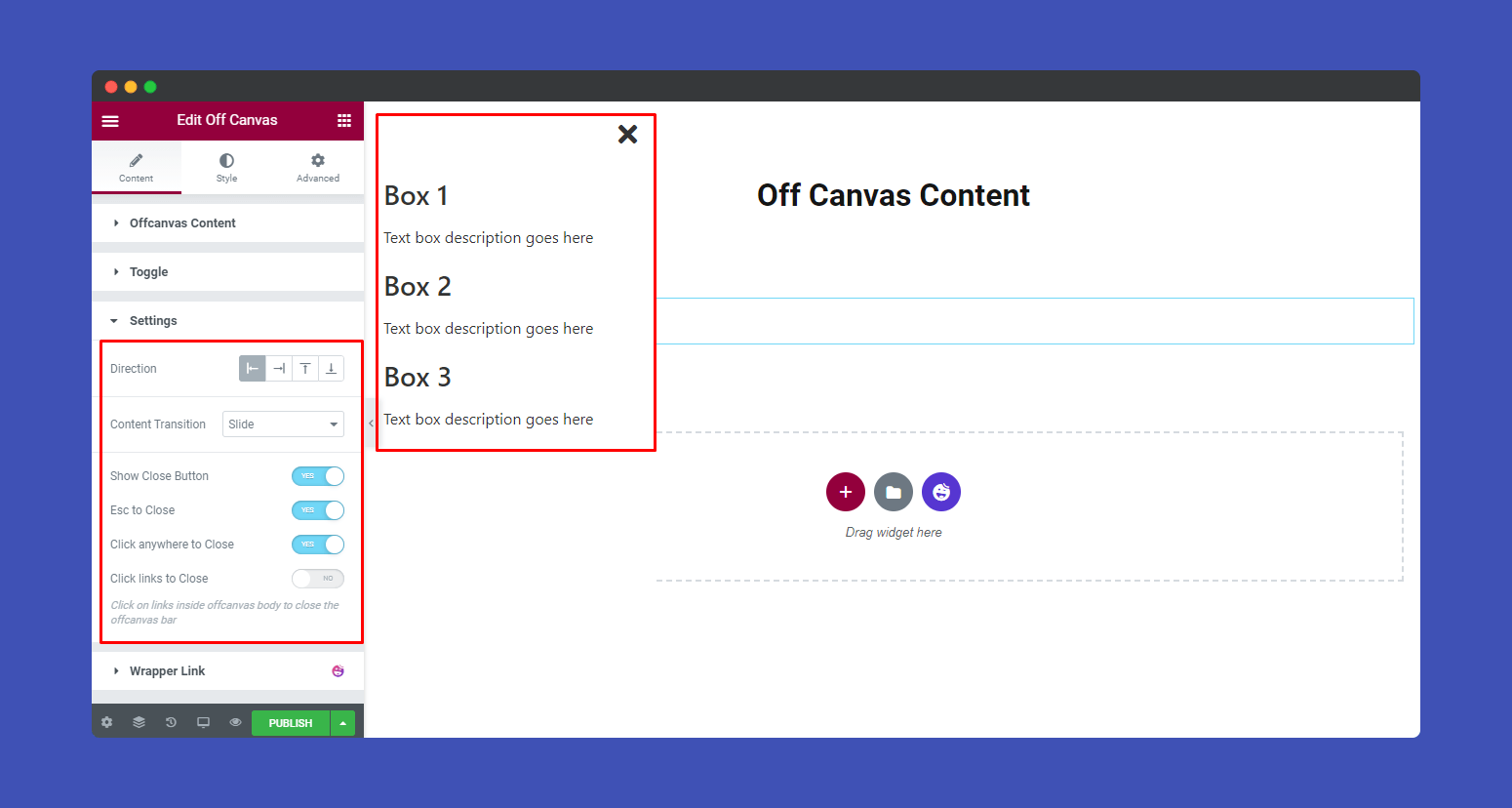 Content setting