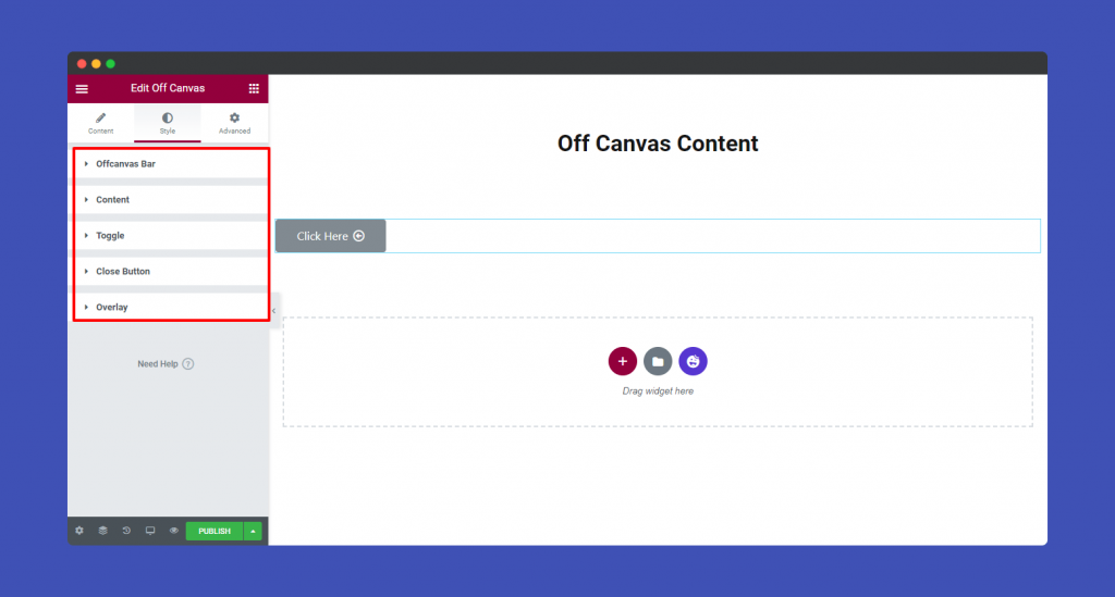Off Canvas Content - HappyAddons