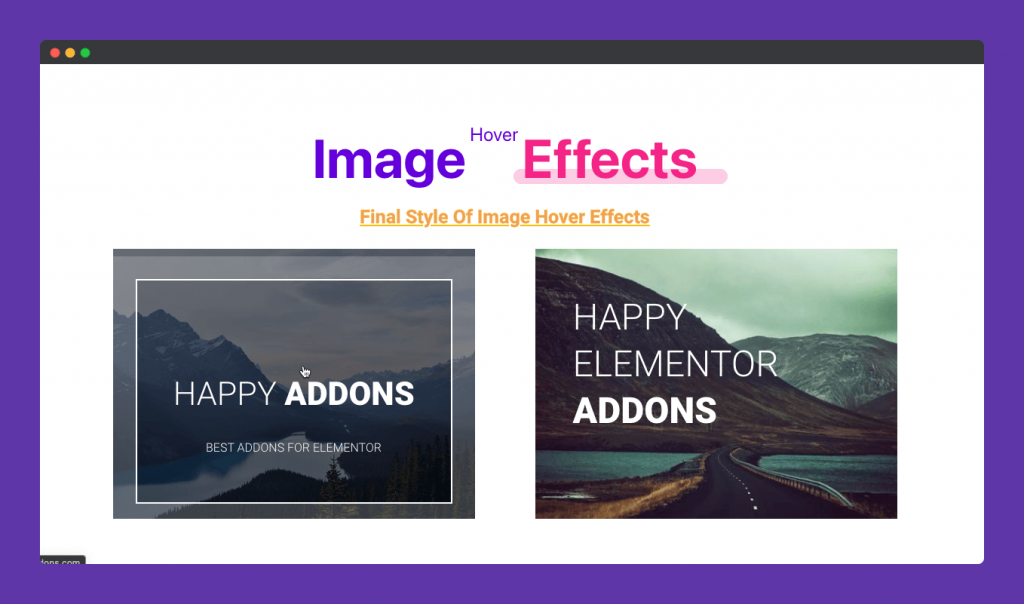 final Effect of Image Hover Effect