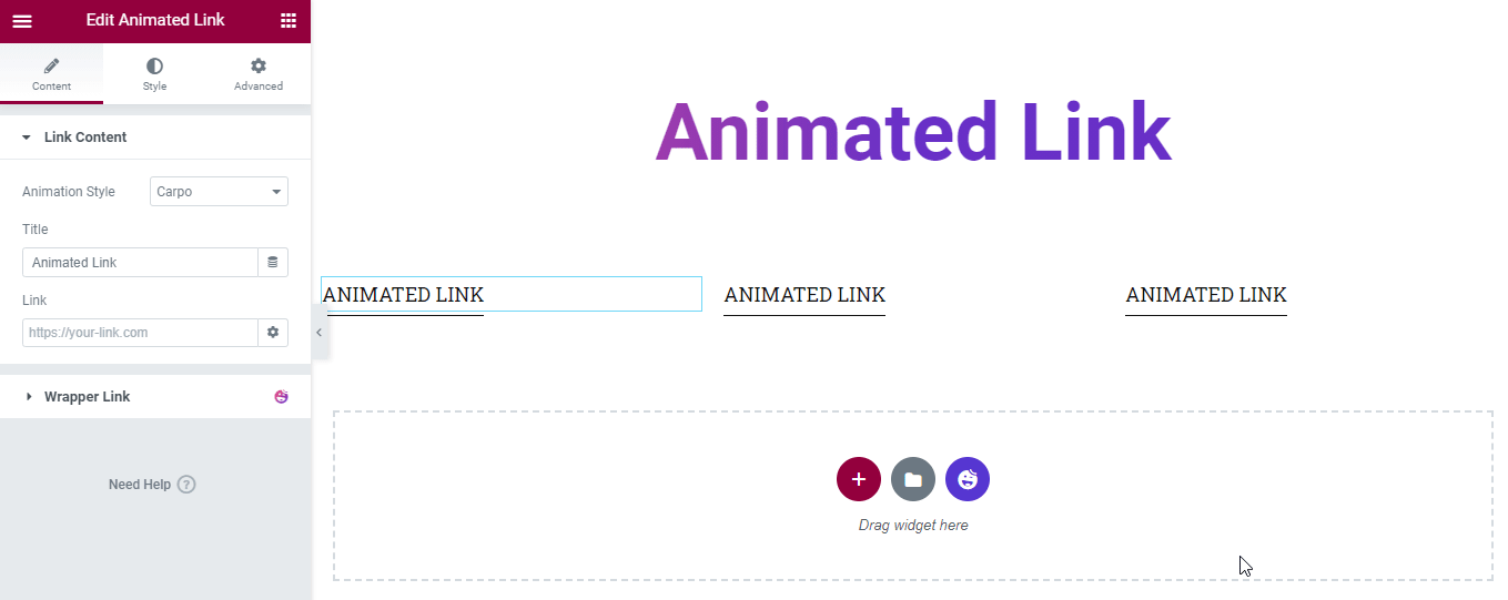 Add & Design Animated Link