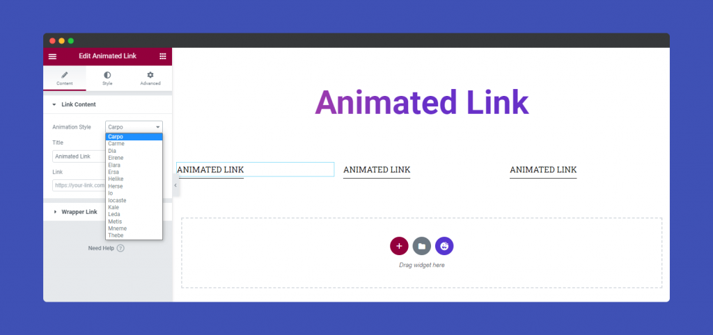 Animated Link - HappyAddons