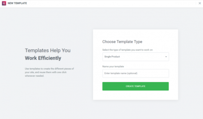 Create a single product template