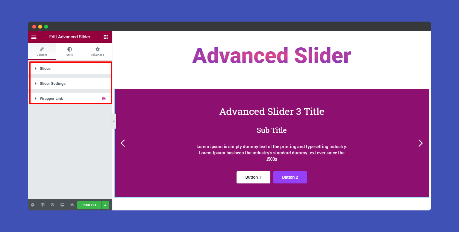 Content Advanced Slider