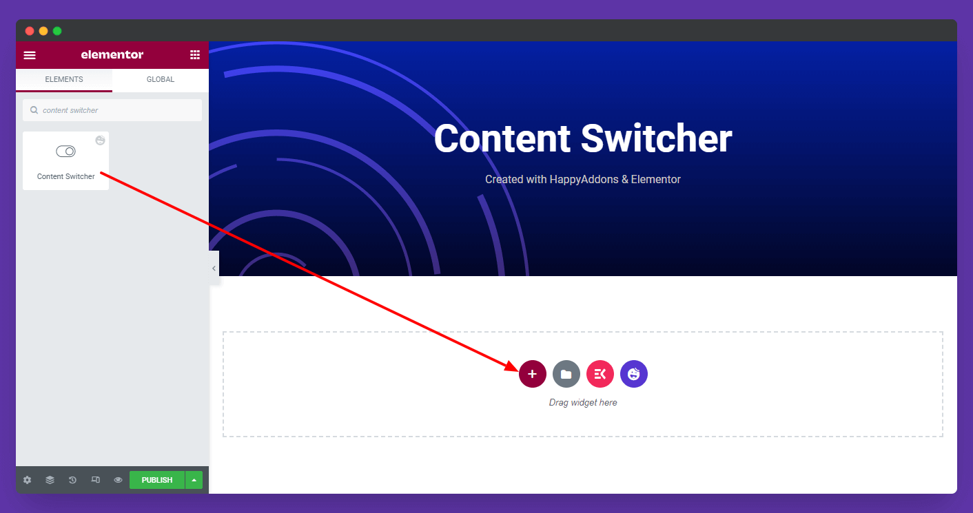 Add Content Switcher Widget