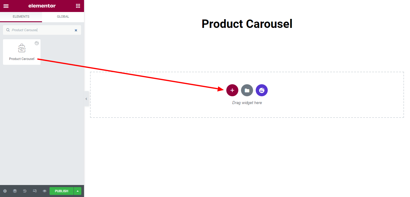 Add Product Carousel Widget