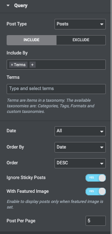 Query Elementor post carousel