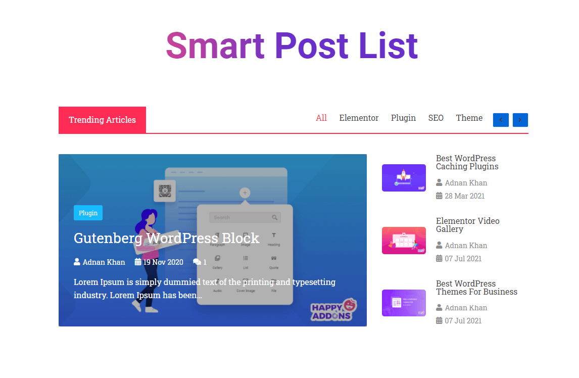 Smart Post List Preview