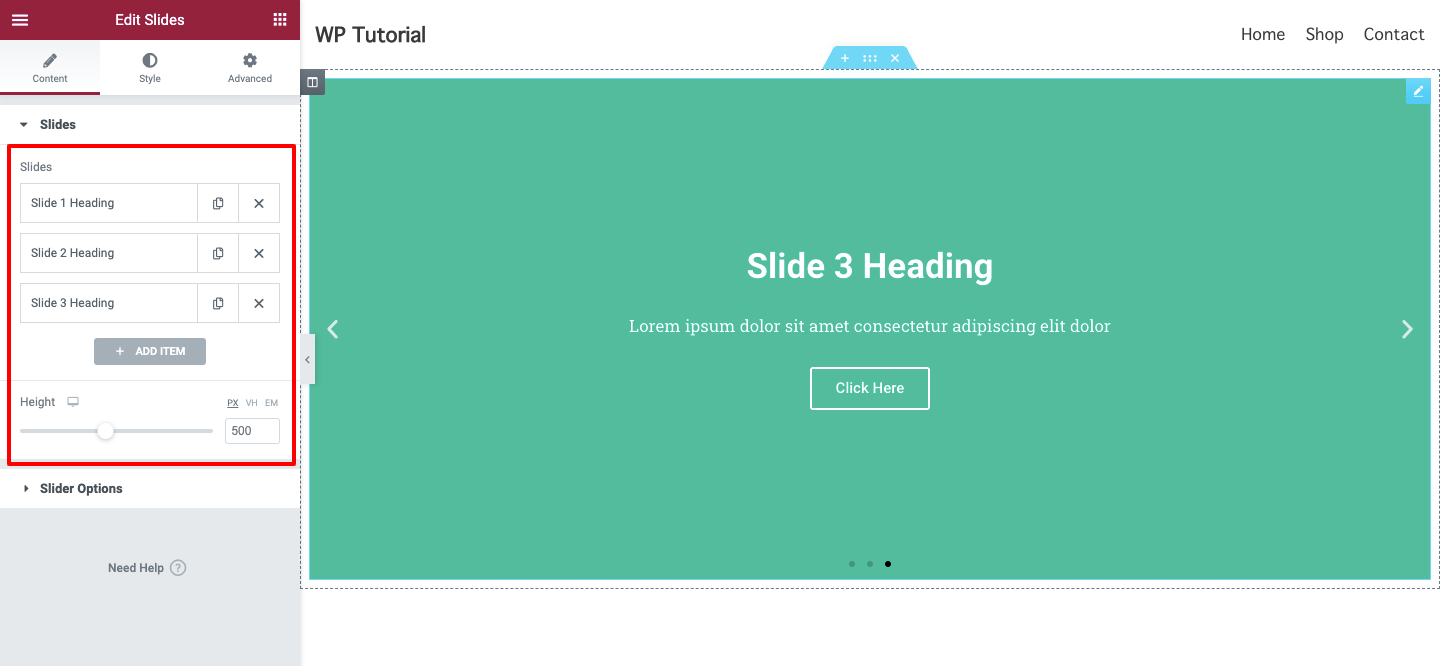 Manage Slides Content