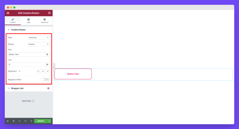 Creative Button - HappyAddons